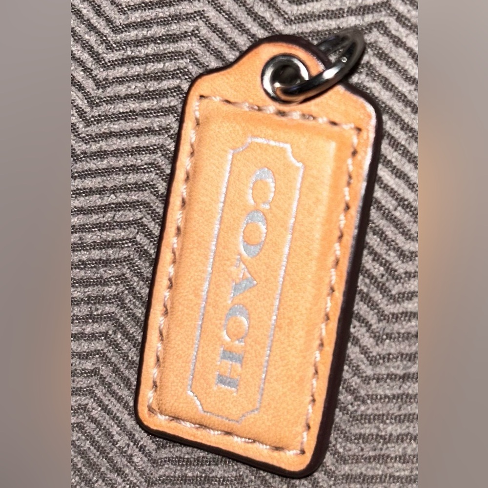 Coach Light Brown Leather Keychain